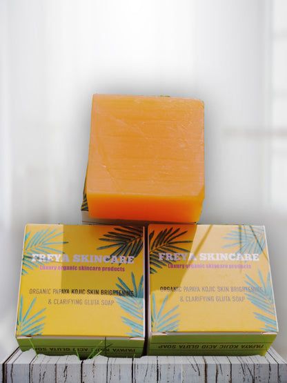 3X 250g Organic Papaya Kojic & Glutathione Clarifying Soap