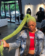 Neon Lime bulk braiding hair extensions | Box braids | Cornrows | Crotchet braids
