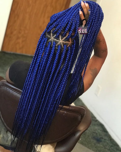 Navy braiding hair extensions | Blue crotchet braiding 24” jumbo braids
