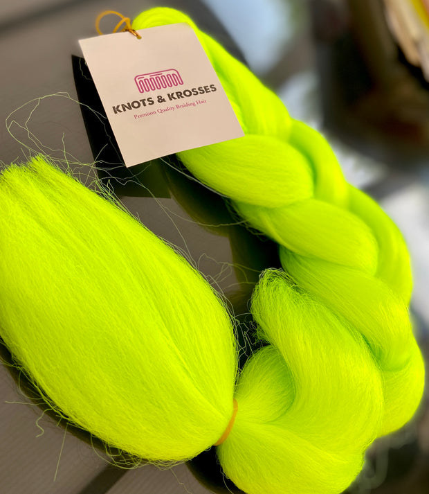 Neon Lime bulk braiding hair extensions | Box braids | Cornrows | Crotchet braids