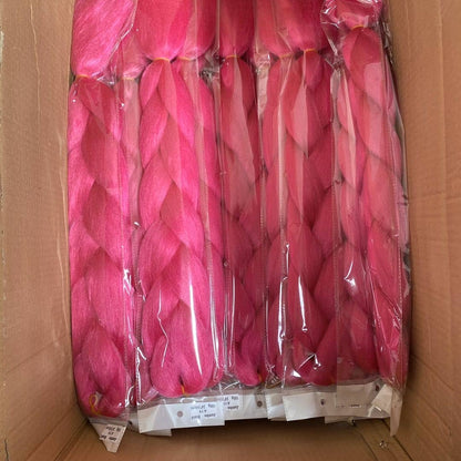 Pink jumbo bulk braiding hair extensions in colour “Barb” | cornrows and crotchet braids | Faux locs | Pink Braids